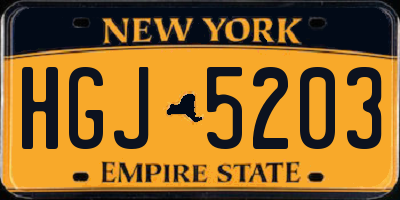 NY license plate HGJ5203