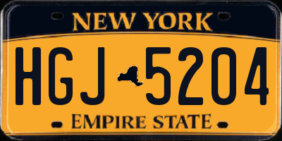 NY license plate HGJ5204
