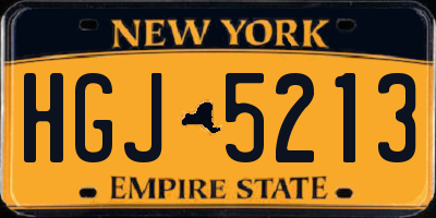 NY license plate HGJ5213