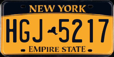 NY license plate HGJ5217
