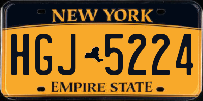 NY license plate HGJ5224