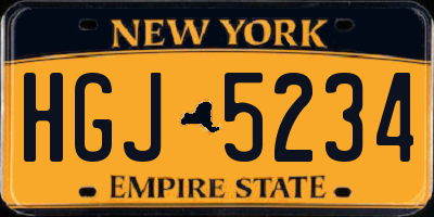 NY license plate HGJ5234