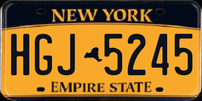 NY license plate HGJ5245