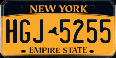 NY license plate HGJ5255