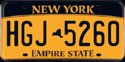 NY license plate HGJ5260