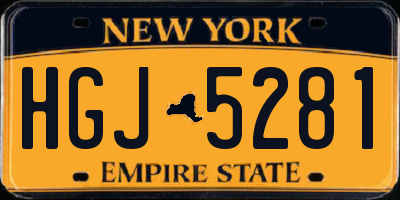 NY license plate HGJ5281