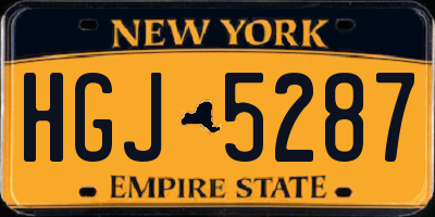NY license plate HGJ5287