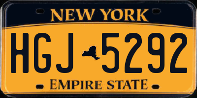 NY license plate HGJ5292