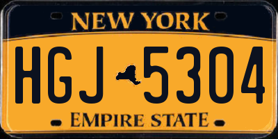 NY license plate HGJ5304