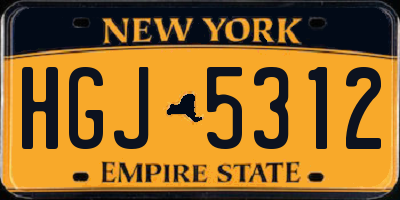 NY license plate HGJ5312
