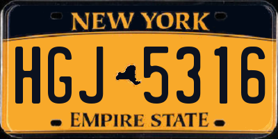 NY license plate HGJ5316