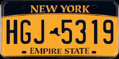 NY license plate HGJ5319