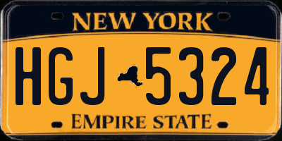 NY license plate HGJ5324