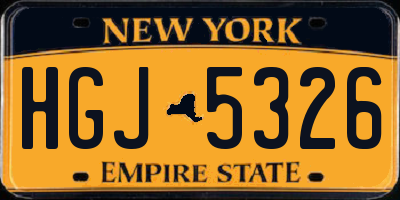 NY license plate HGJ5326