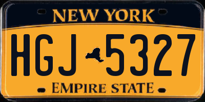 NY license plate HGJ5327
