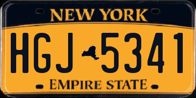 NY license plate HGJ5341