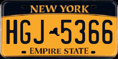 NY license plate HGJ5366