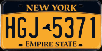 NY license plate HGJ5371