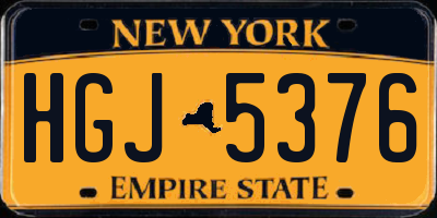 NY license plate HGJ5376