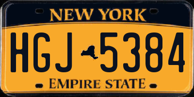 NY license plate HGJ5384