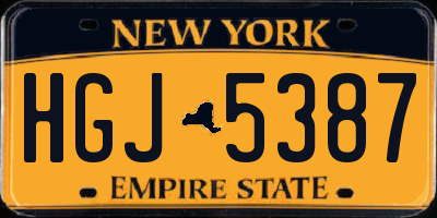 NY license plate HGJ5387