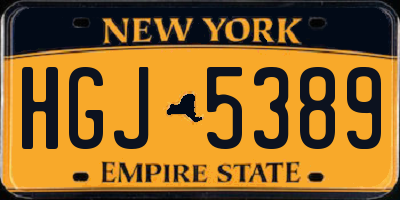 NY license plate HGJ5389