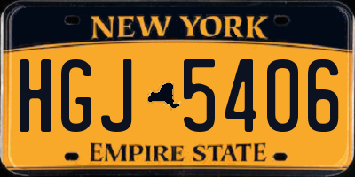 NY license plate HGJ5406