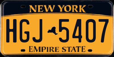 NY license plate HGJ5407