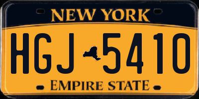 NY license plate HGJ5410