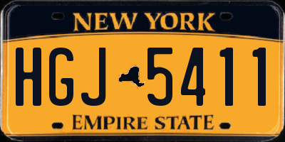 NY license plate HGJ5411