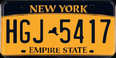 NY license plate HGJ5417