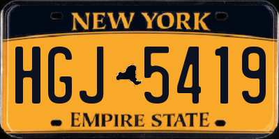 NY license plate HGJ5419