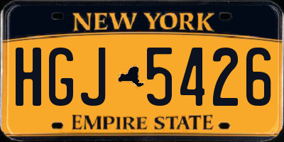 NY license plate HGJ5426