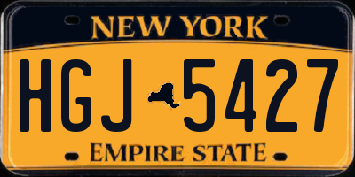 NY license plate HGJ5427