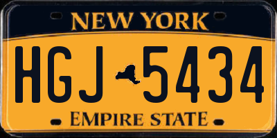 NY license plate HGJ5434