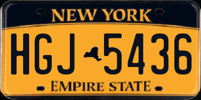 NY license plate HGJ5436