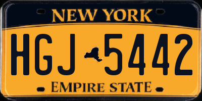 NY license plate HGJ5442