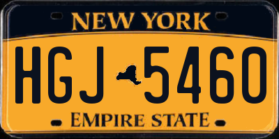 NY license plate HGJ5460