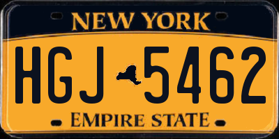 NY license plate HGJ5462