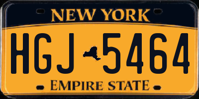 NY license plate HGJ5464