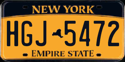 NY license plate HGJ5472