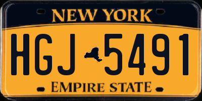 NY license plate HGJ5491