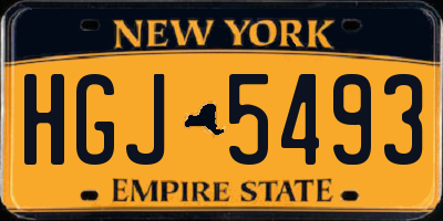 NY license plate HGJ5493