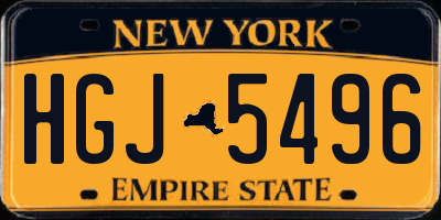 NY license plate HGJ5496