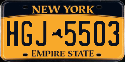 NY license plate HGJ5503