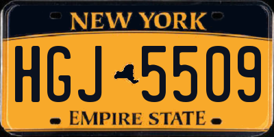 NY license plate HGJ5509