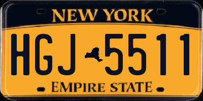 NY license plate HGJ5511