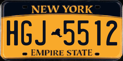 NY license plate HGJ5512