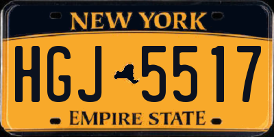 NY license plate HGJ5517