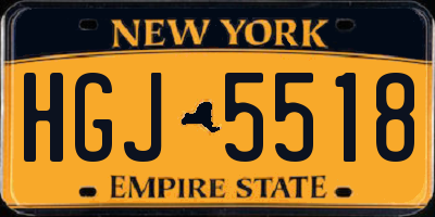 NY license plate HGJ5518
